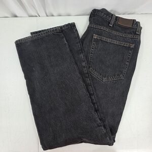 L.L. Bean Double L Natural Fit Flannel Lined Jeans Men's Size 38x32 Cotton Black